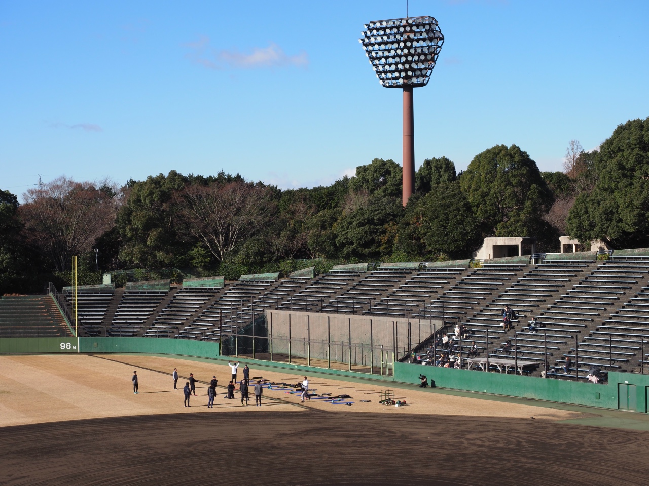 愛鷹球場での青柳組による合同自主トレ